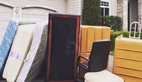 A bunch of old furniture for removal